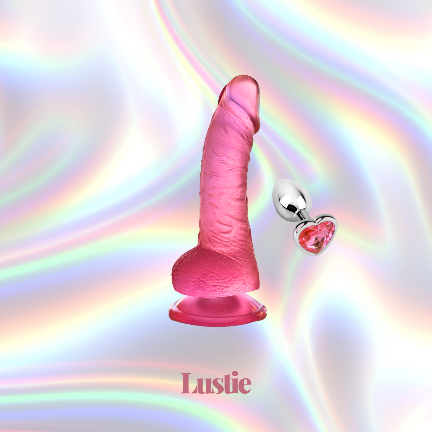 Brittany Jelly Dildo + Rhinestone Butt Plug Set